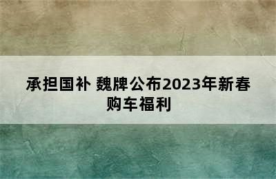 承担国补 魏牌公布2023年新春购车福利